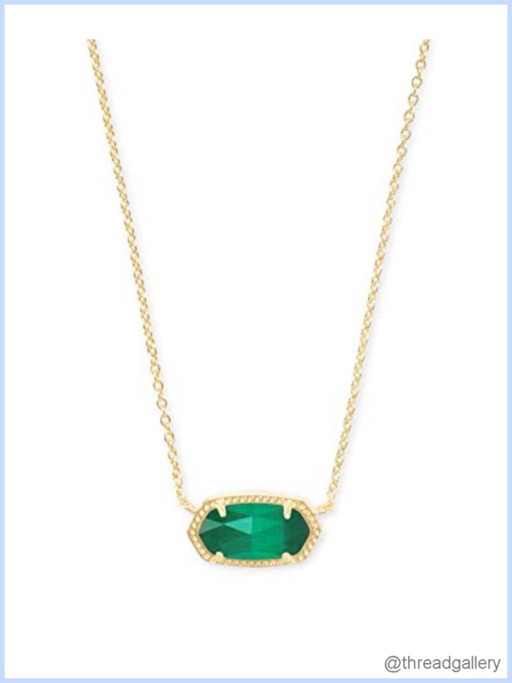 Kendra Scott Elisa Pendant Necklace 14k Gold-Plated Emerald Women's Jewelry